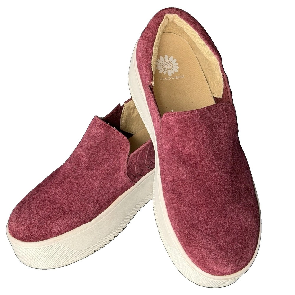 Yellow Box HARMONEE Slip-On Platform Casual Sneaker Size 8 Merlot Leather